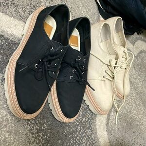 Dolce vita oxfords two pairs canvas and black faux suede